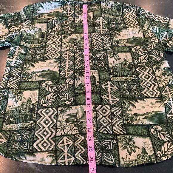 Ten 2 One Green and tan  Hawaiian shirt,Large - Picture 7 of 7